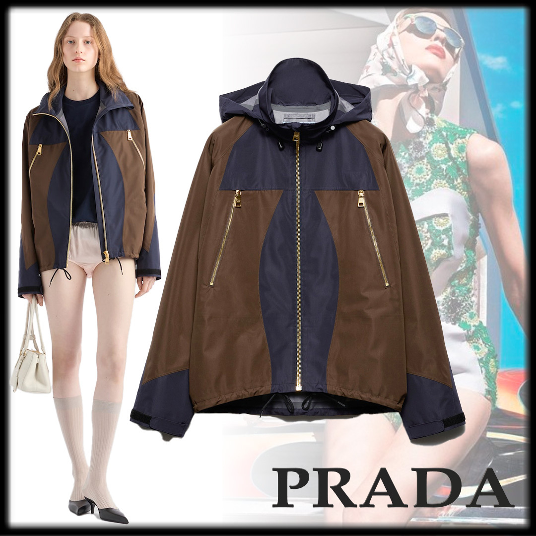 PRADA お洒落 バイカラー ブルゾンジャケット