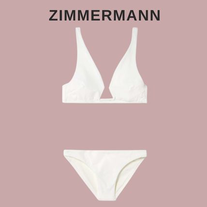ZIMMERMANN カットアウト ビキニ【関税なし】 ニット生地 カットアウトフロントタイビキニ水着 For 休日