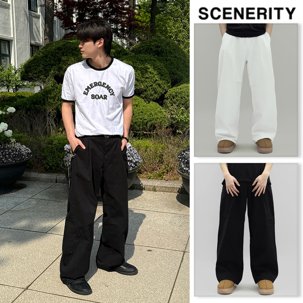 【SCENERITY】Aura one-tuck wide pants