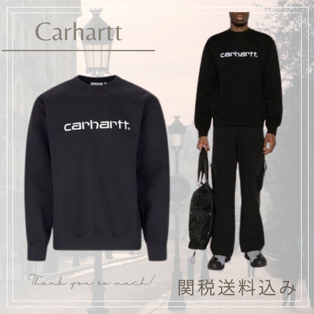 【Carharrt】カーハート WIP ロゴ スウェットシャツ ブラック
