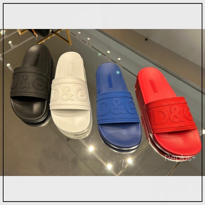 【Dolce&Gabbana】エンボスD&Gロゴ スライドサンダル ラバー 4色