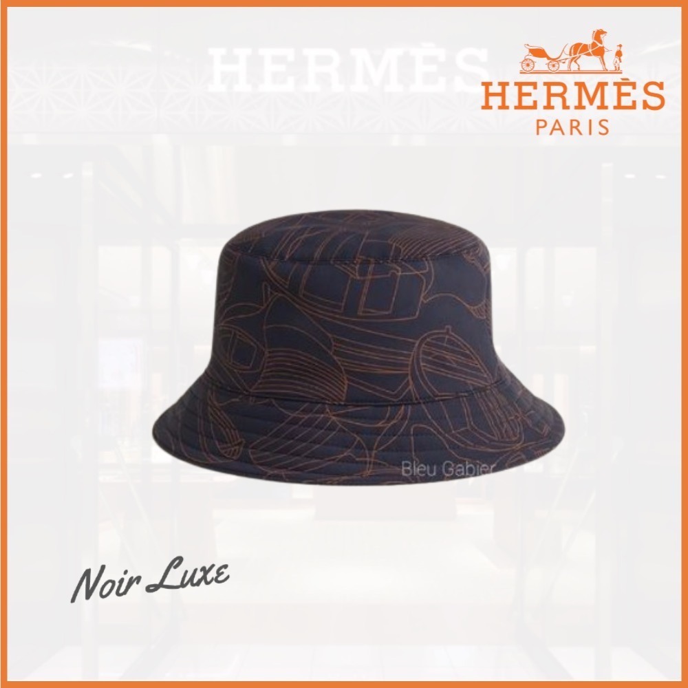 【人気】HERMES ハット《ハーパー・タラサ》プリントジャージー
