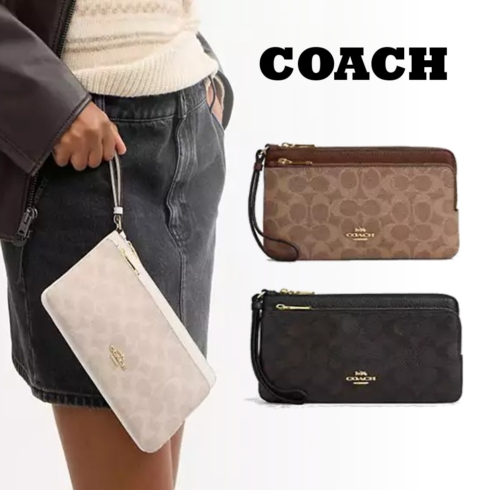 COACH☆ダブル ジップ ウォレット・シグネチャー キャンバス