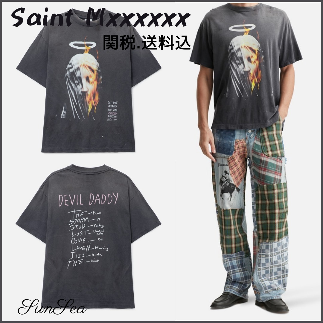 関税送料込【Saint Mxxxxxx】Devil Daddy T-shirt