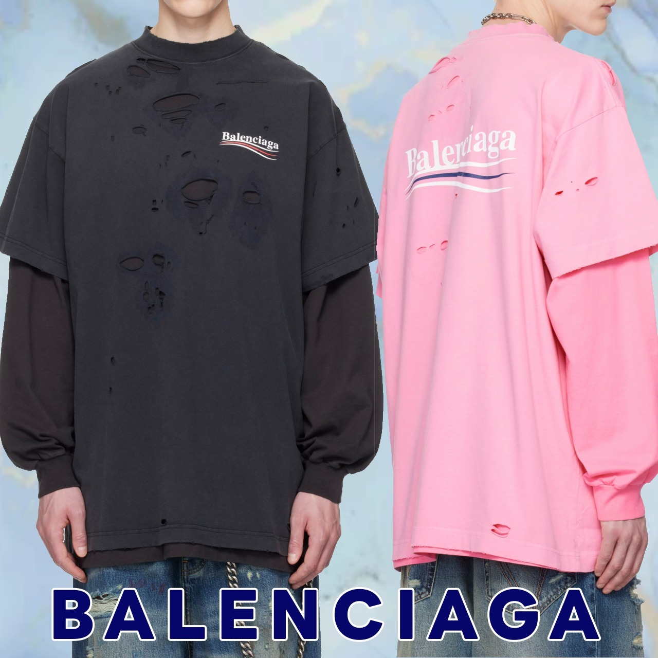 【BALENCIAGA】Political Campaign レイヤード ロングスリーブ