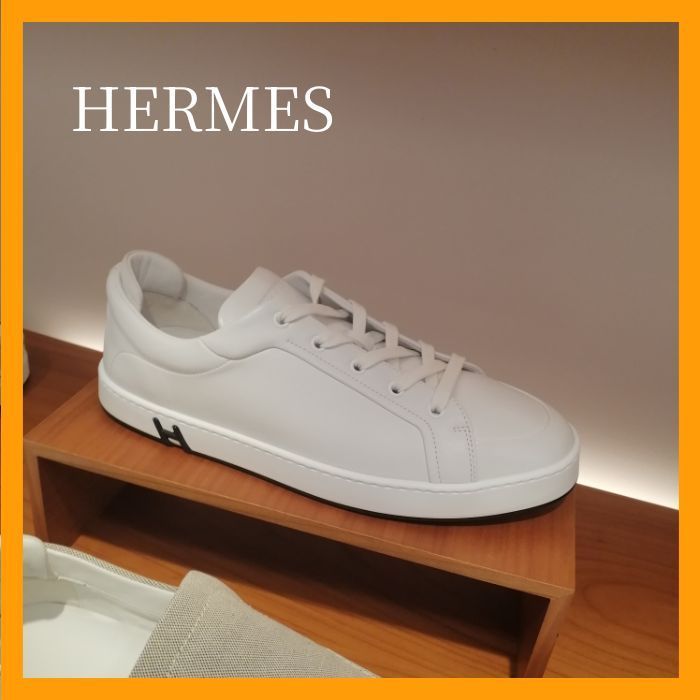 HERMES エルメス スニーカー キッド Hロゴ ホワイト クール