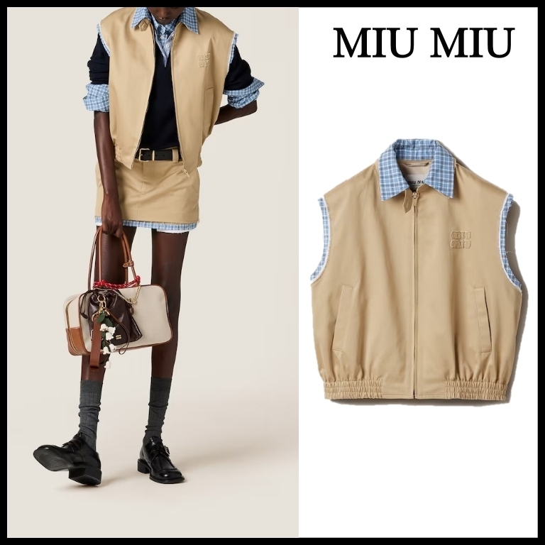 【MiuMiu】ミュウミュウ ロゴ チノ ベスト