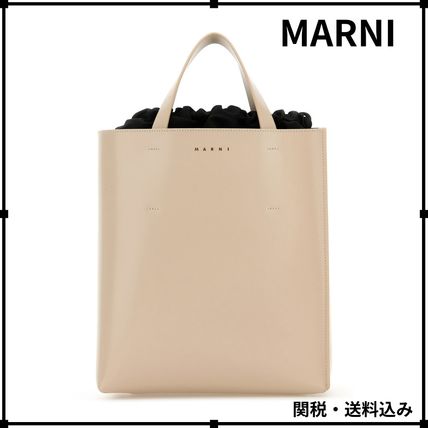 ★MARNI★マルニ Museo スモール 2wayハンドバッグ Beige 関送込 Small white leather Museo hobo bag with patches | Marni