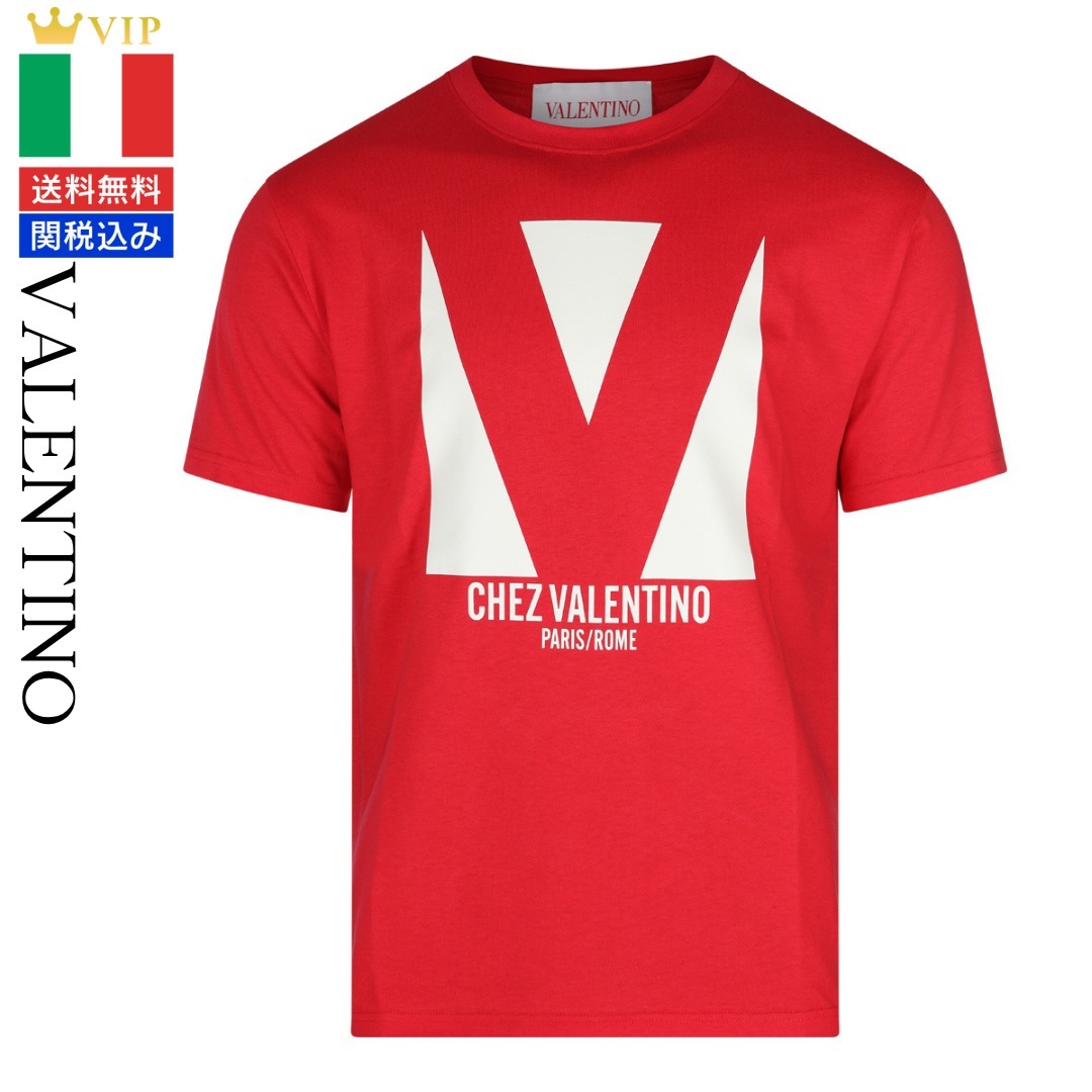 VIP【関税送料無料】希少 VALENTINO RED COTTON T-SHIRT