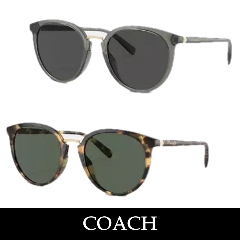 すぐ届く【COACH】ハングタグ ラウンド サングラス