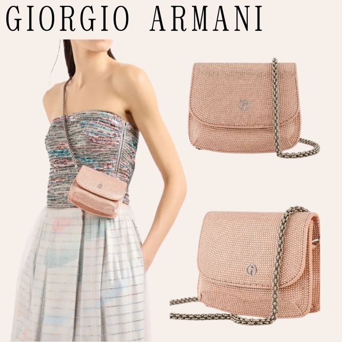 GIORGIO ARMANI チェーン ショルダー ミニバッグ サテン