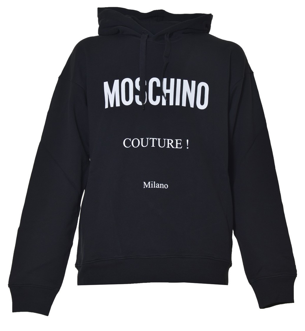 パーカー・フーディ Moschino Black Cotton Hoodie Logo Print