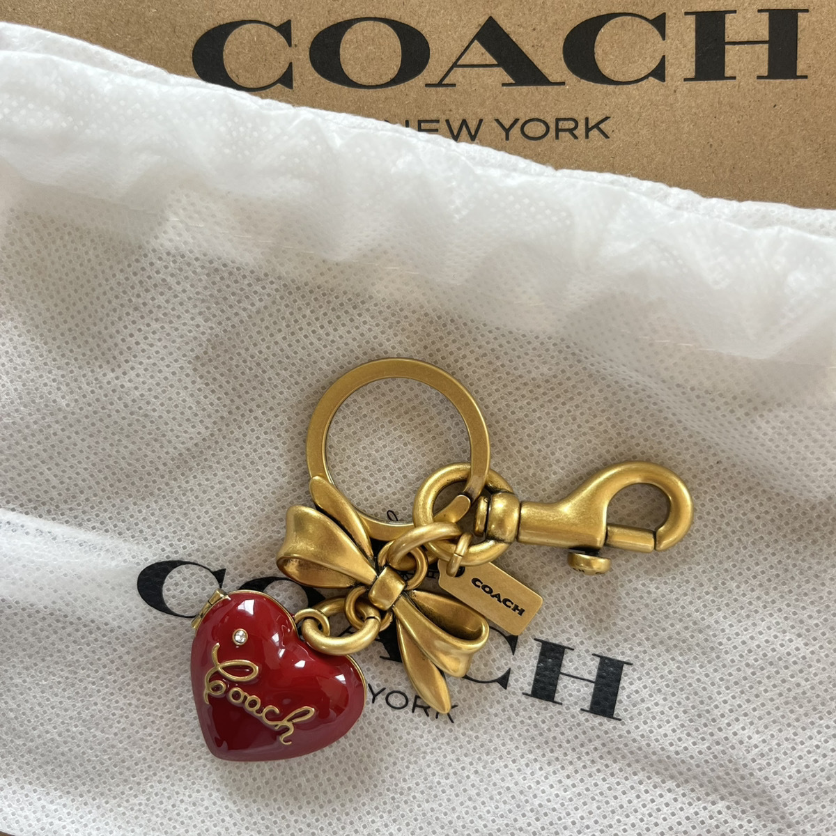 *COACH* ボウハート ロケット バッグチャーム