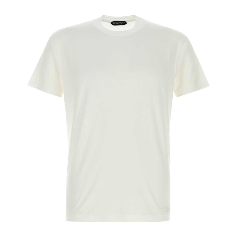 Tシャツ・カットソー TOM FORD White lyocell blend t-shirt  (JCS004JMT012 AW002)