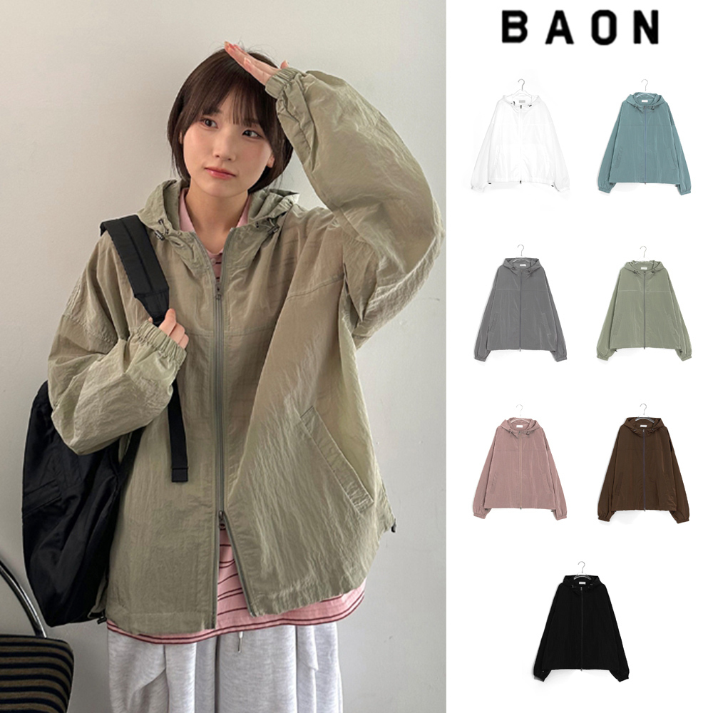 【BAON】[unisex] Duque Summer Nylon Hood Over Wind Jumper