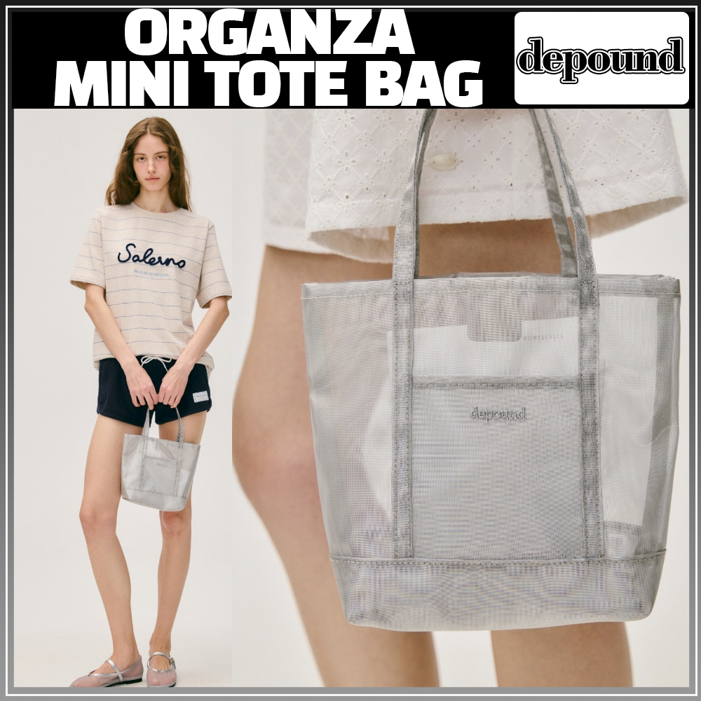 メッシュトートバッグ【depound】ORGANZA MINI TOTE BAGシルバー