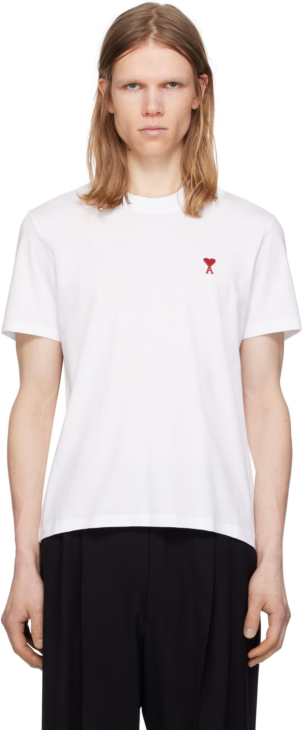 ★Ami Paris★ ホワイト Ami de Coeur コットン Tシャツ