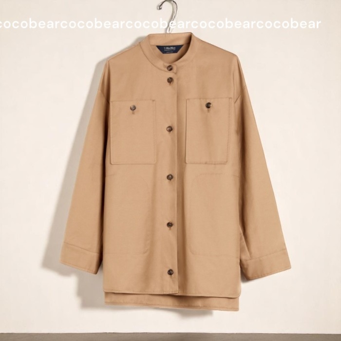 S Max Mara☆防水ツイルマンダリンカラージャケット