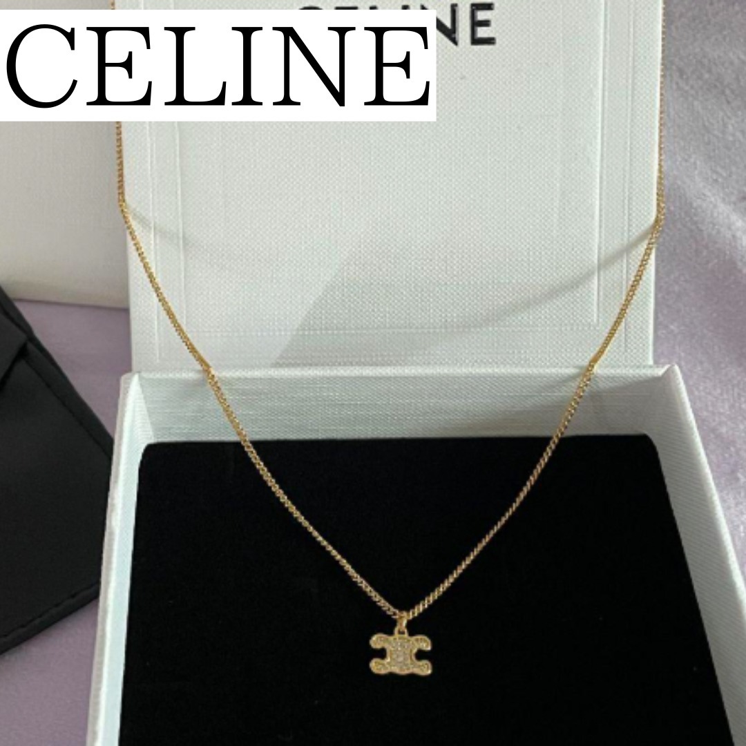 ■CELINE■セリーヌ トリオンフ ラインストーン ネックレス