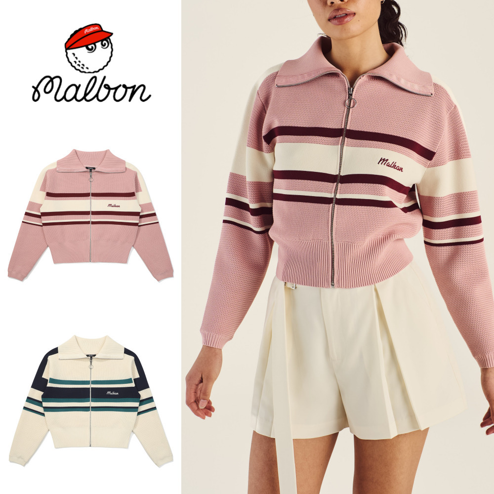 MALBON GOLF : ゴルフウェア ジップアップニットジャケット