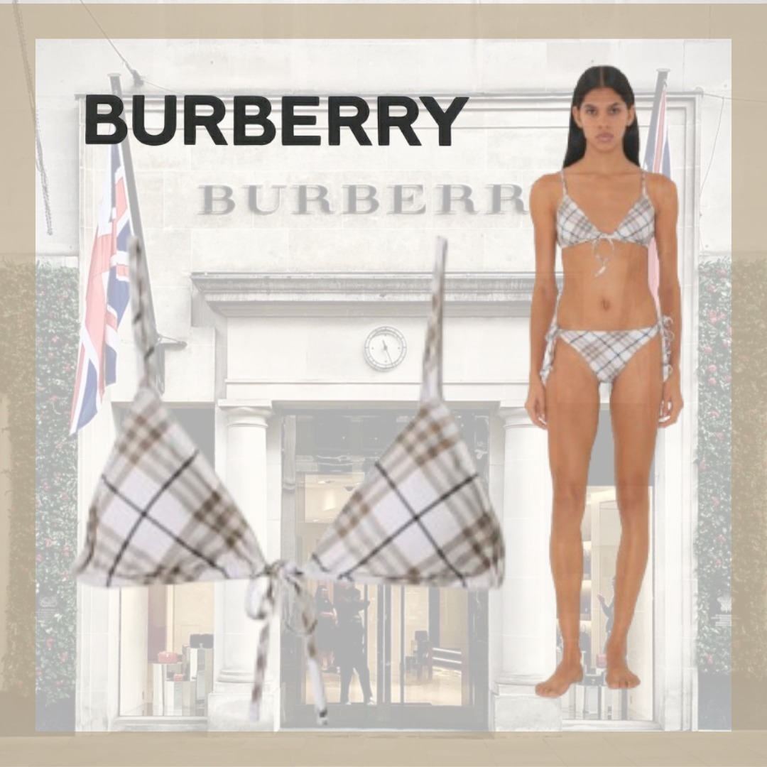 【BURBERRY】バーバリー チェック ビキニトップ★ベージュ