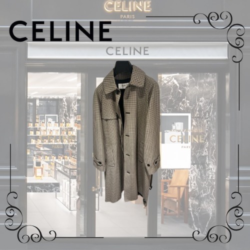 【CELINE直営】半額！チェック ロングコート