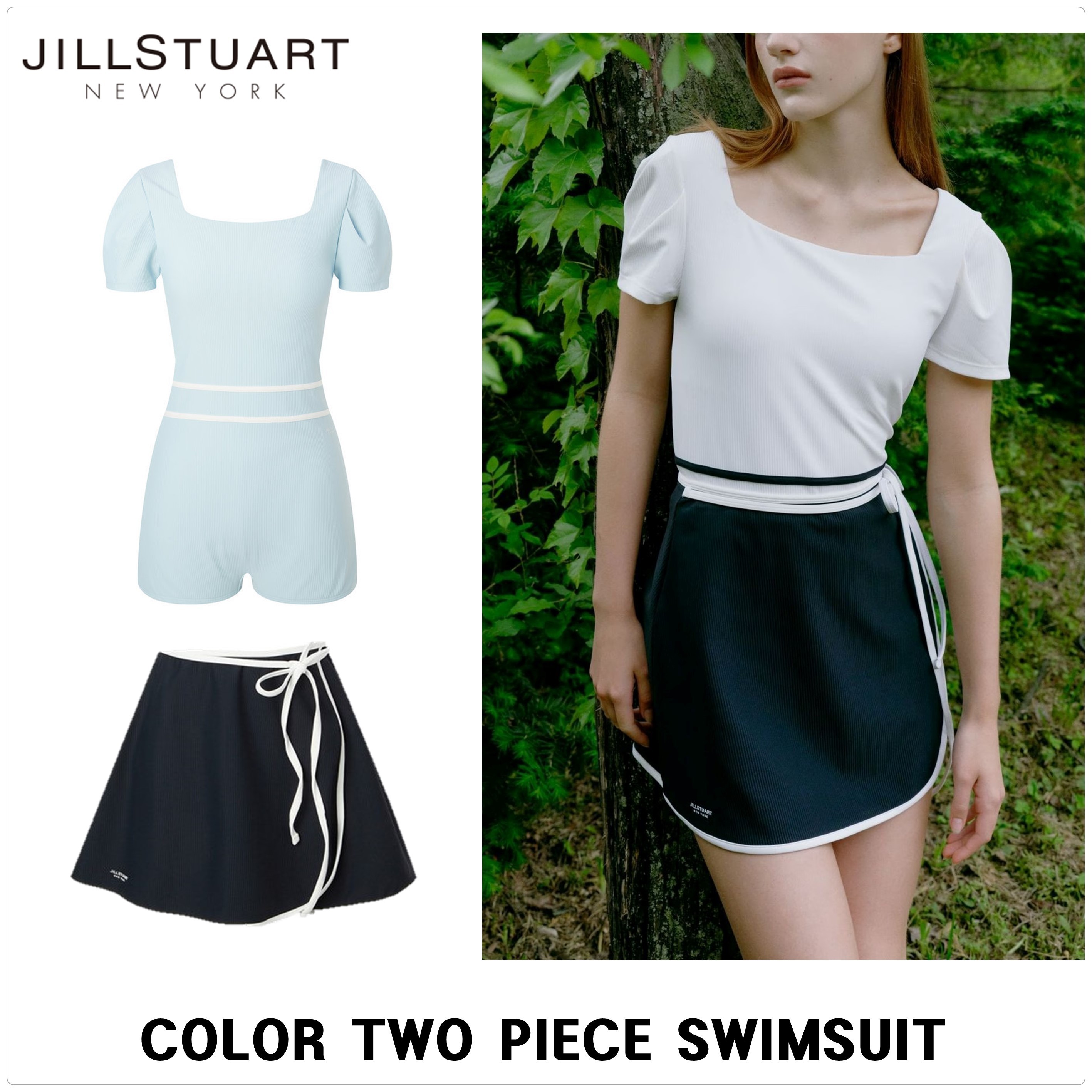 [JILLSTUART]COLOR BLOCK 半袖 ツーピース 水着★新作・25SS★
