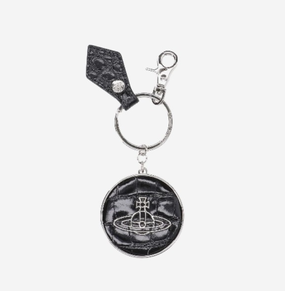 【VIVIENNE WESTWOOD】Crocodile Thin Line Orb Keyring Black