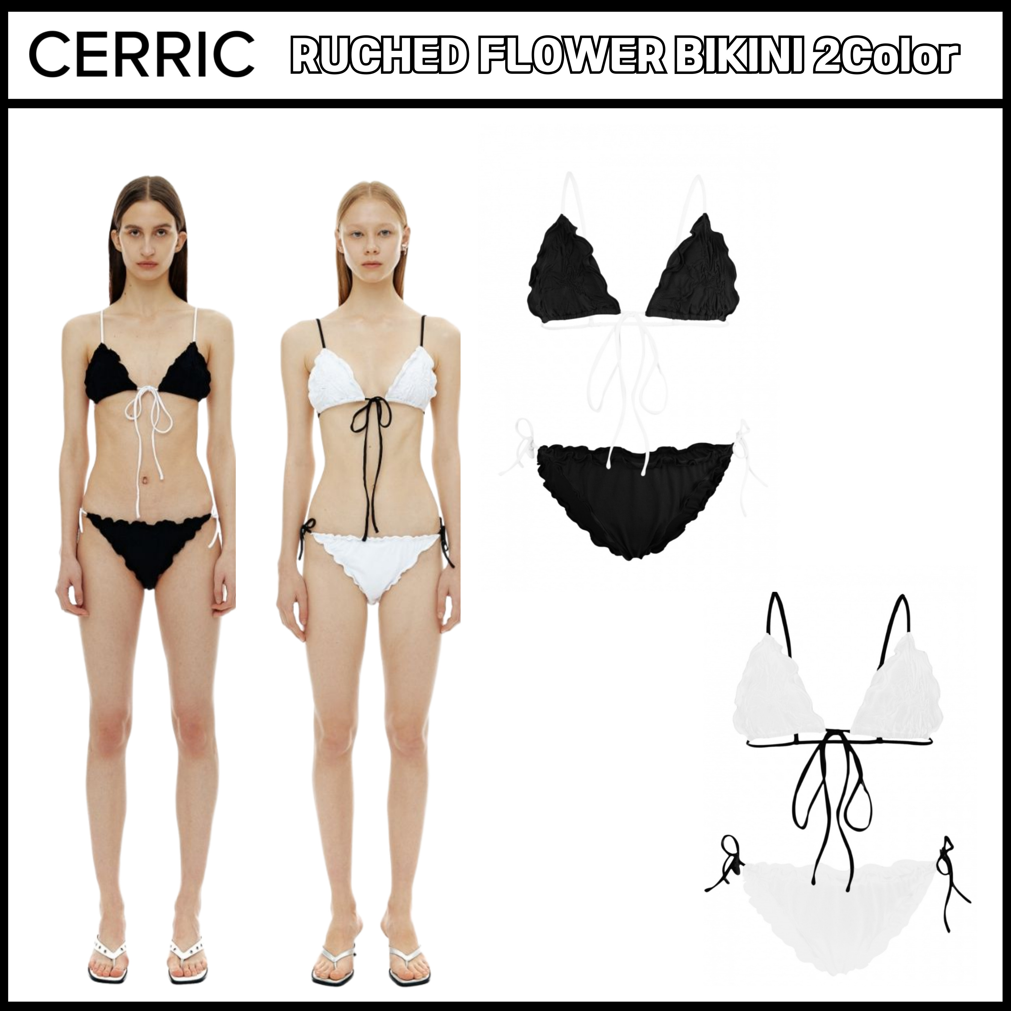 ★CERRIC★ RUCHED FLOWER BIKINI 2Color