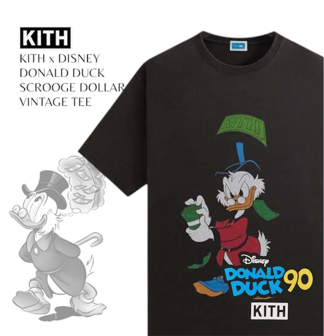 ☆ KITH x DISNEY Donald Duck Scrooge Dollar コラボTシャツ ☆