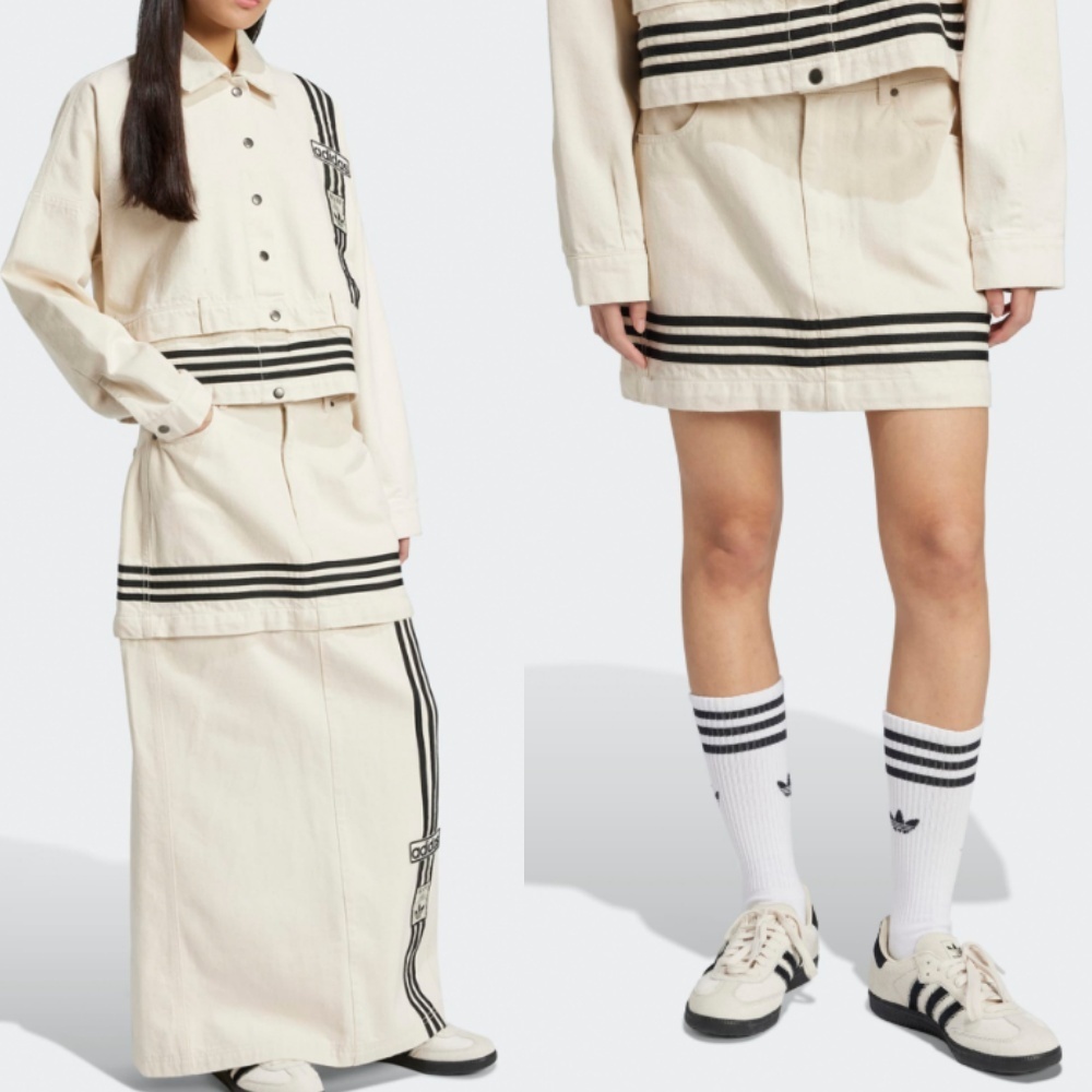 ★adidas★ Adibreak Denim 2-in-1 Skirt White