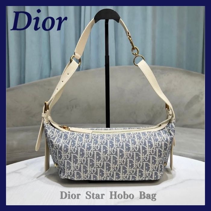 【軽やかで丈夫な異素材ミックス】Dior Diorstar ホーボーバッグ
