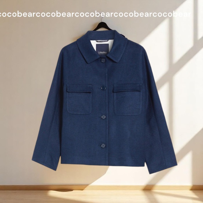 ☆S Max Mara☆リネンとコットンのボックスジャケット