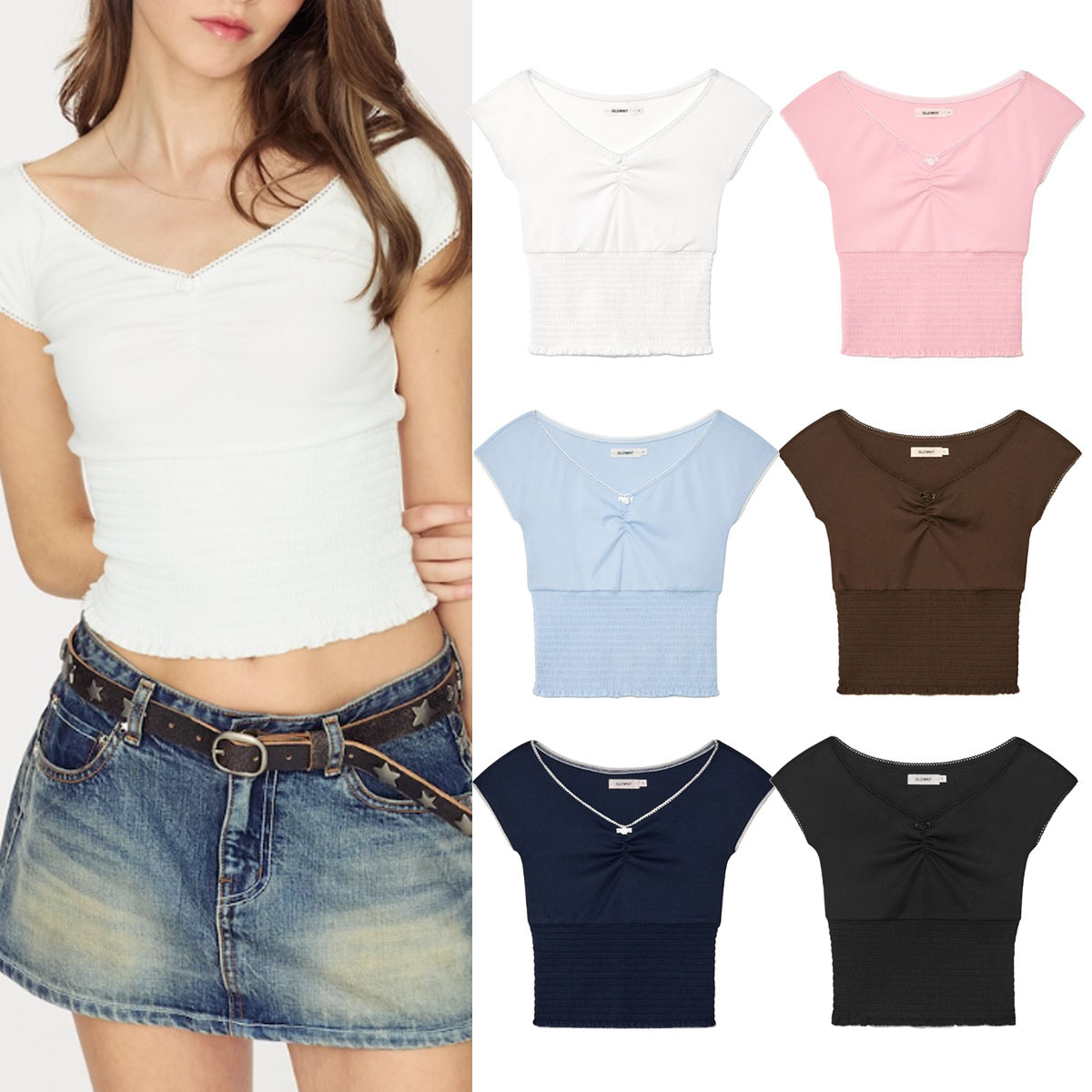 Tシャツ・カットソー GLOWNY PEEKABOO SMOKE TEE 5BJH1283
