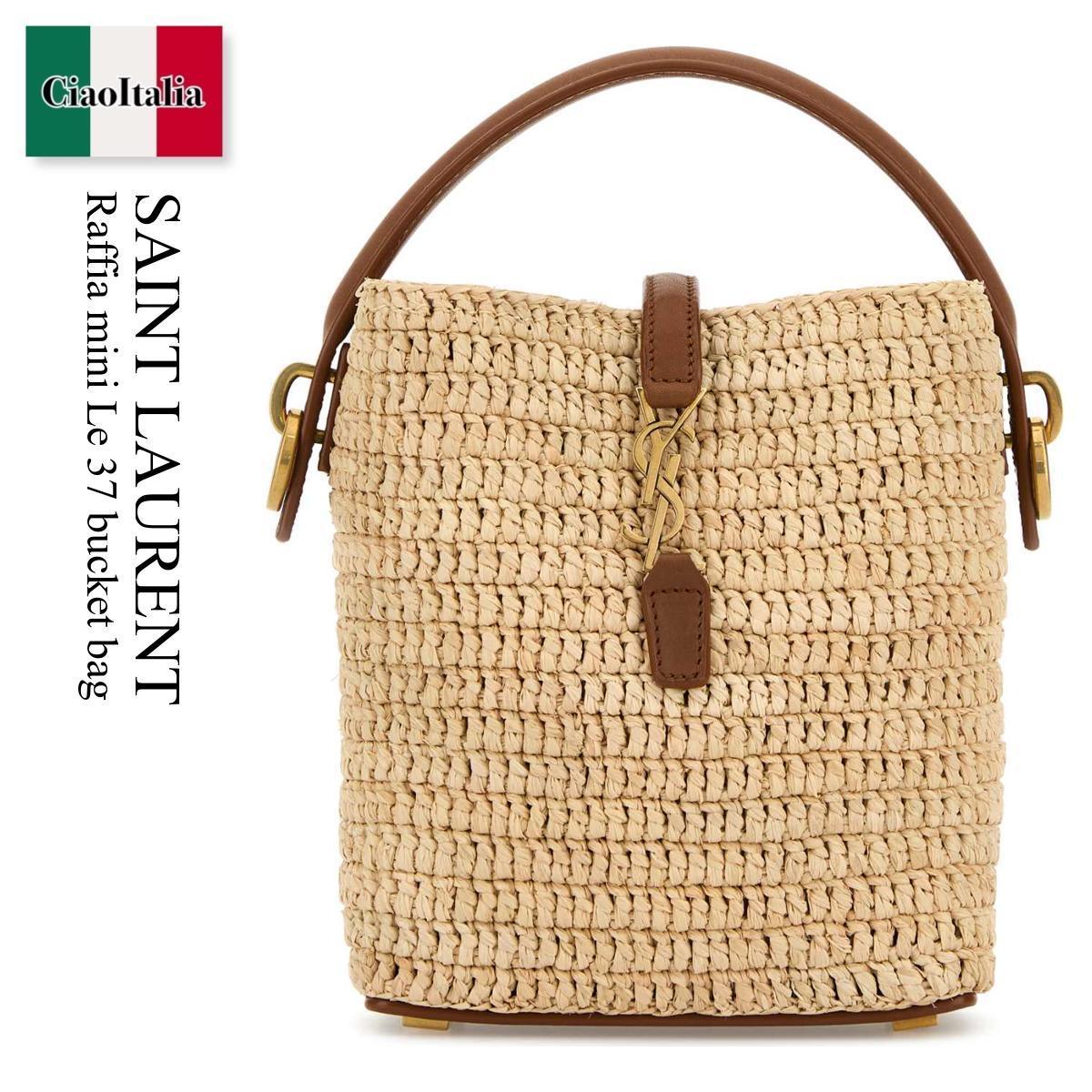 ショルダーバッグ・ポシェット Saint Laurent Raffia Mini Le 37 Bucket Bag