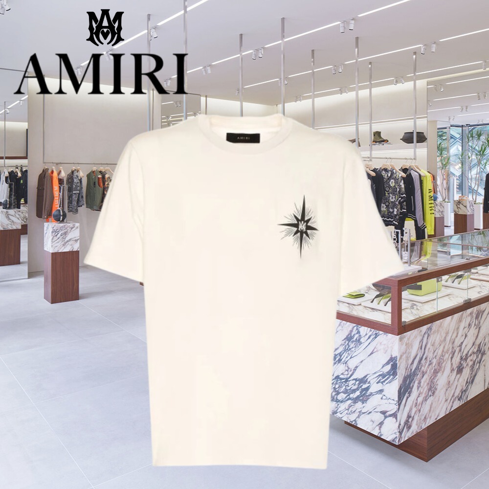 人気 AMIRI Tシャツ スターブラスト コットン 白 メンズ