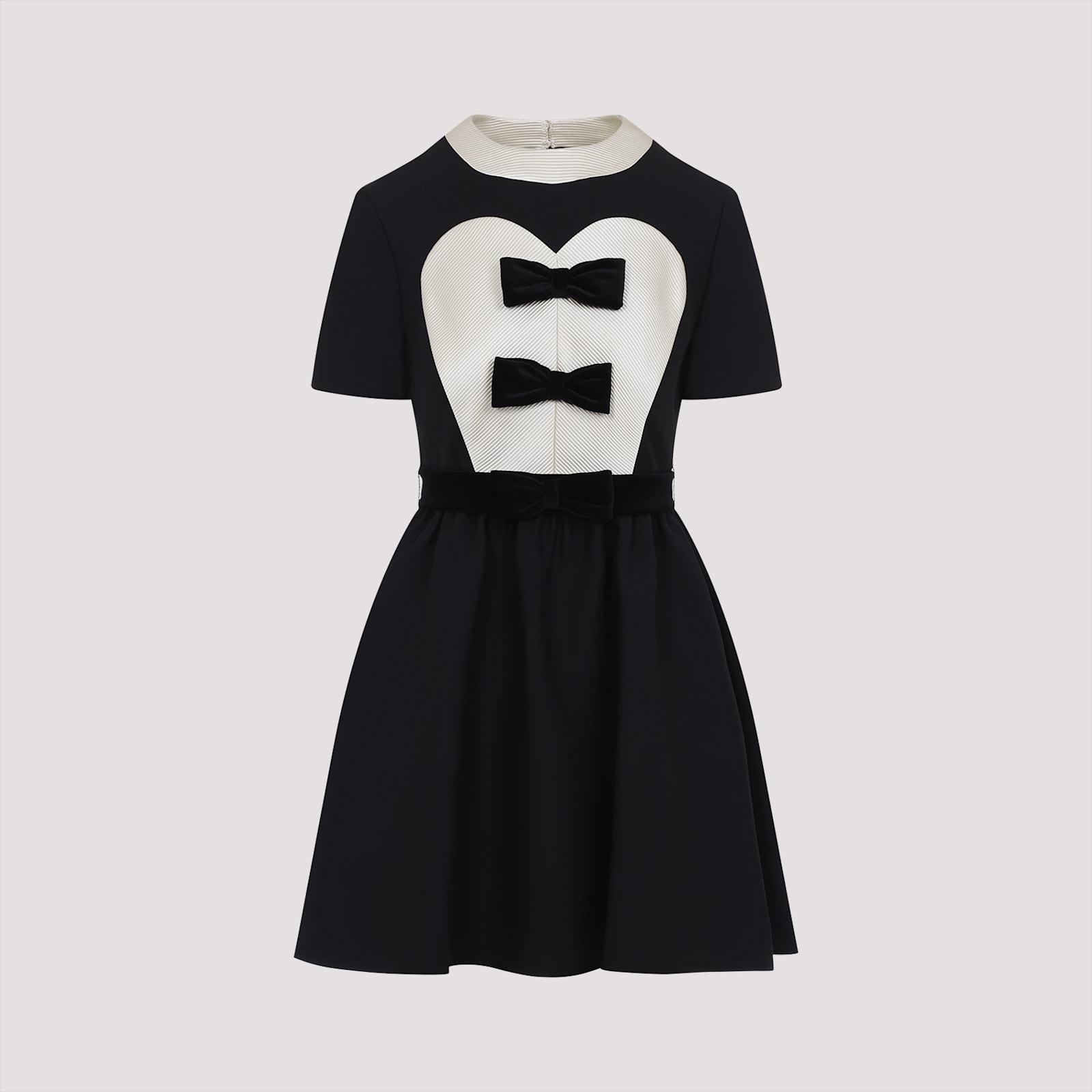 【送料&関税込】Valentino Black And Beige Wool And Silk Dres