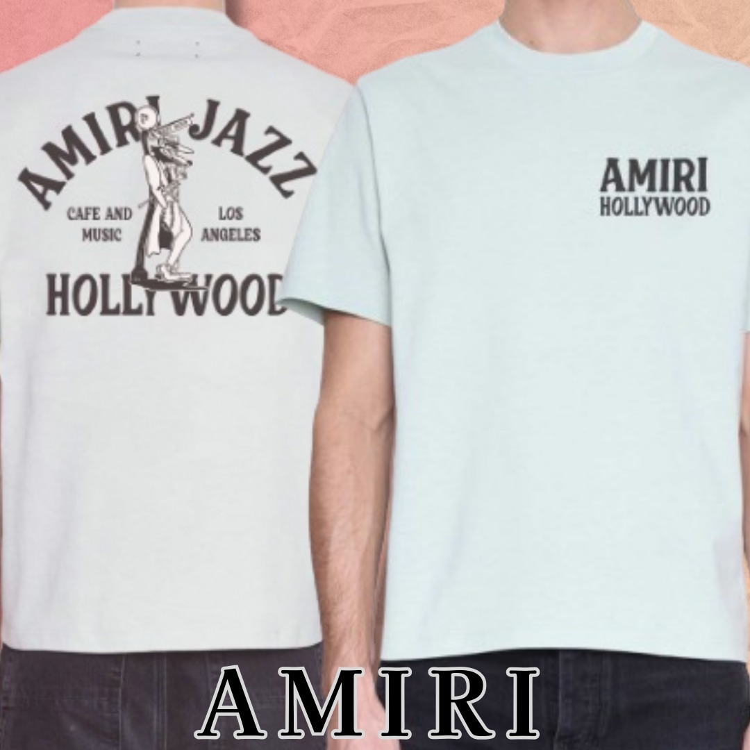 残りわずか！【AMIRI (アミリ)】Green Jazz Wolf Print Tシャツ