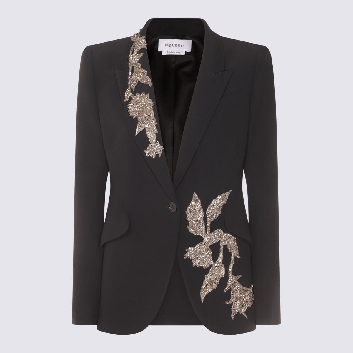 【送料&関税込】Alexander McQueen Black Viscose Blend Blazer