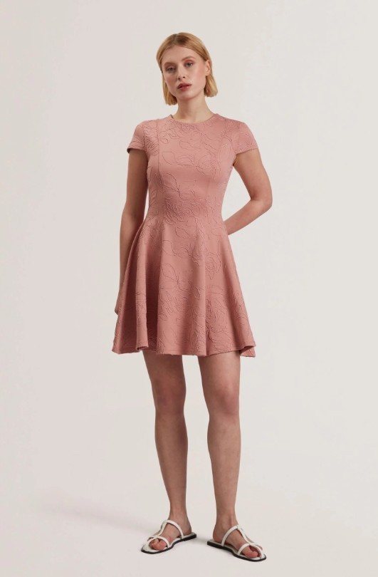 ★Ted Baker CLODAA エンブロイダーミニフレア 上質ワンピ★