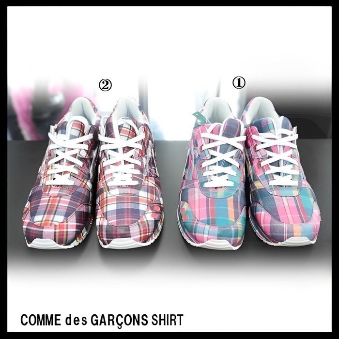 COMME des GARCONS 国内買付 Asicsコラボ チェック柄スニーカー