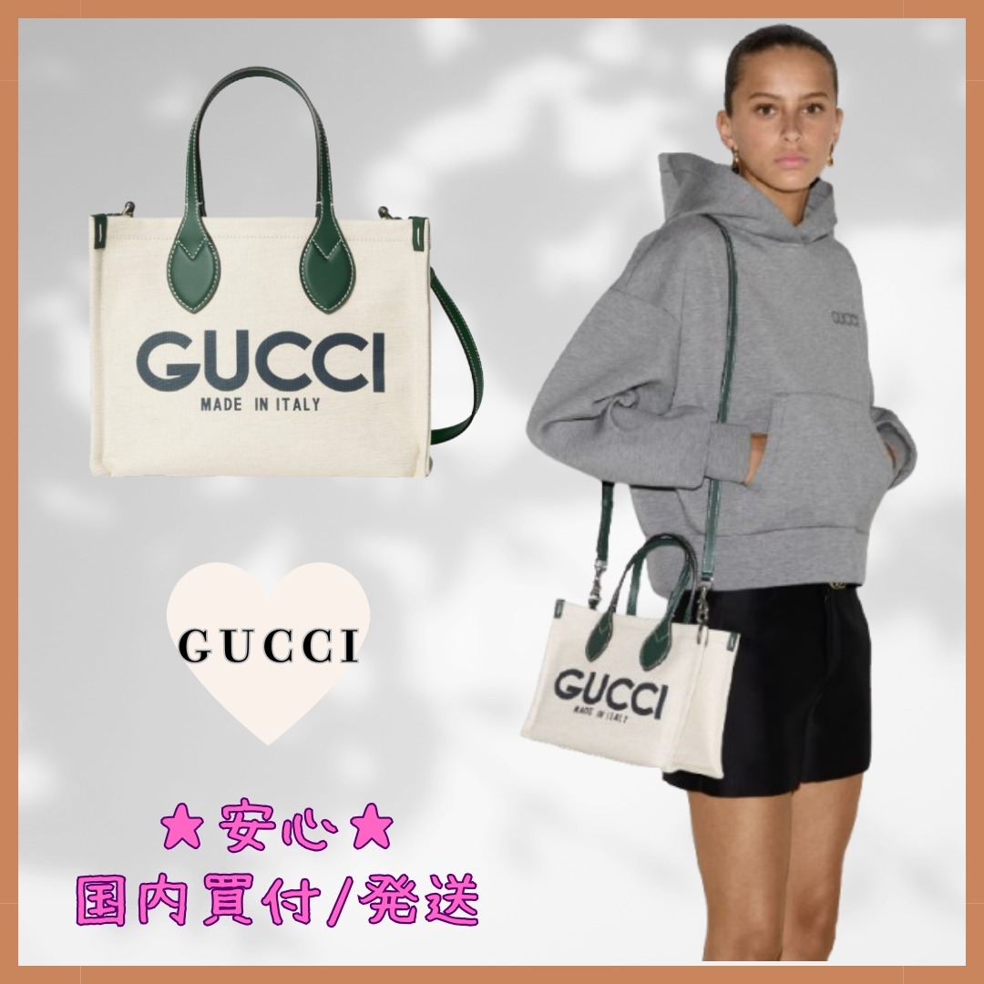 【国内買付/発送】GUCCI プリント スモール トートバッグ