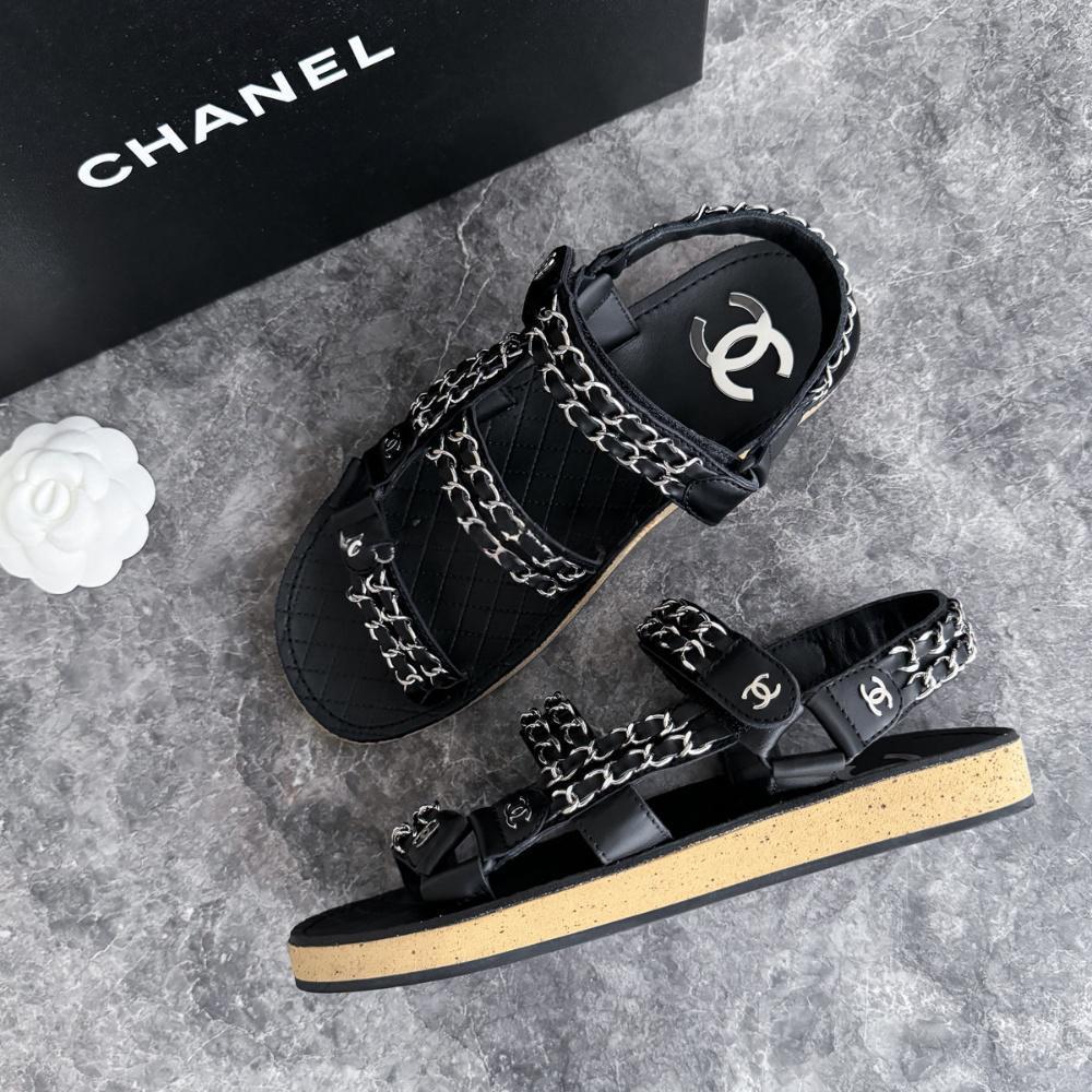 36.5サイズ《新品》CHANEL サンダル レザーチェーン