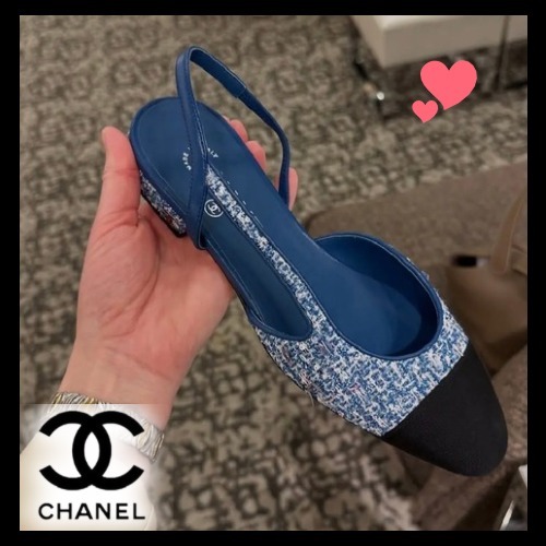 鮮やかなブルー♡【CHANEL】スリングバック★25P限定