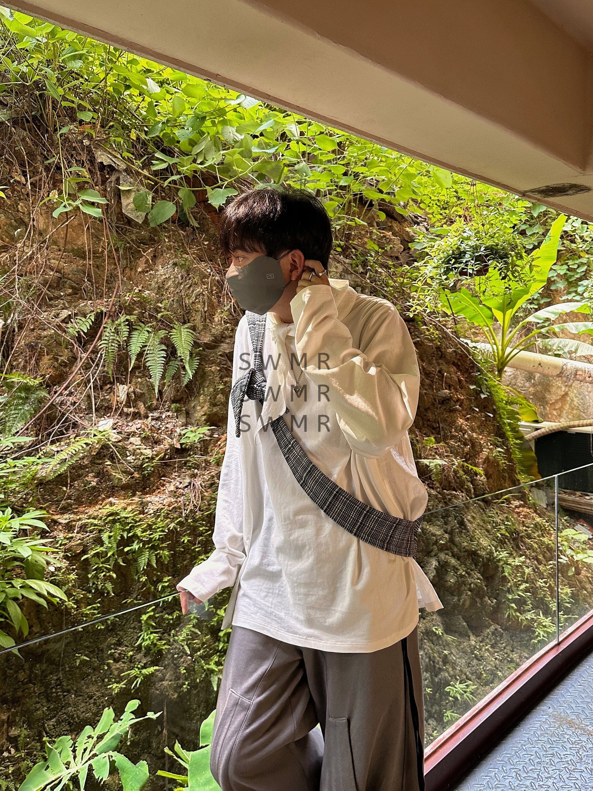 関送込 RELABEL Deconstructed Scarf Long-Sleeve Tee