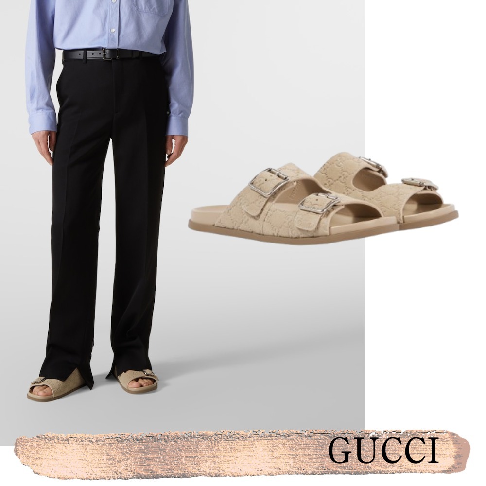 Gucci☆関税込☆GGロゴデザイン スエードサンダル