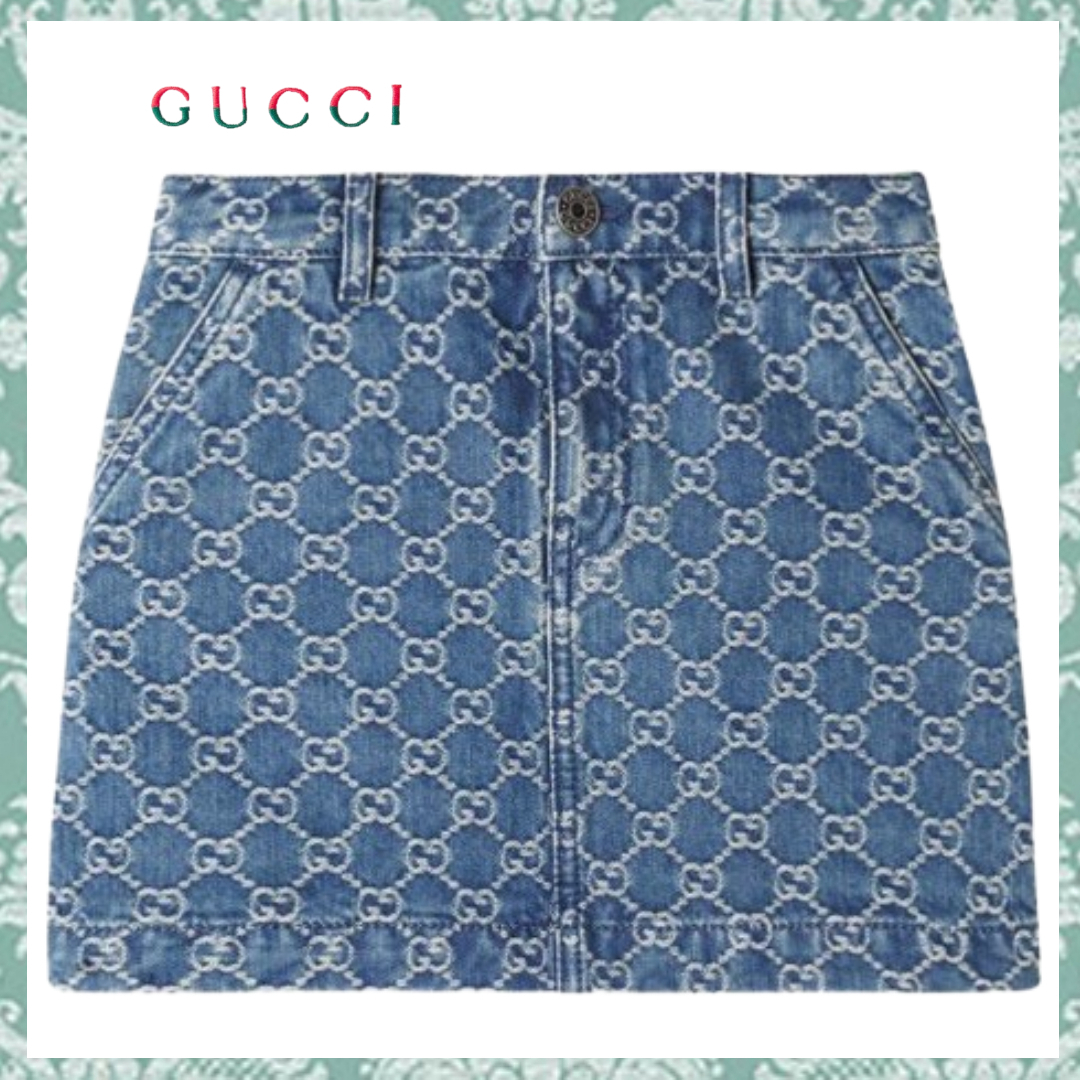 ☆GUCCI☆ GGジャガードデニムミニスカート♪ 〜12A