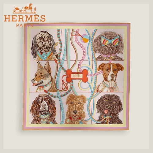人気商品！*HERMES* シルクスカーフ Jour de Casting カレ 70 犬