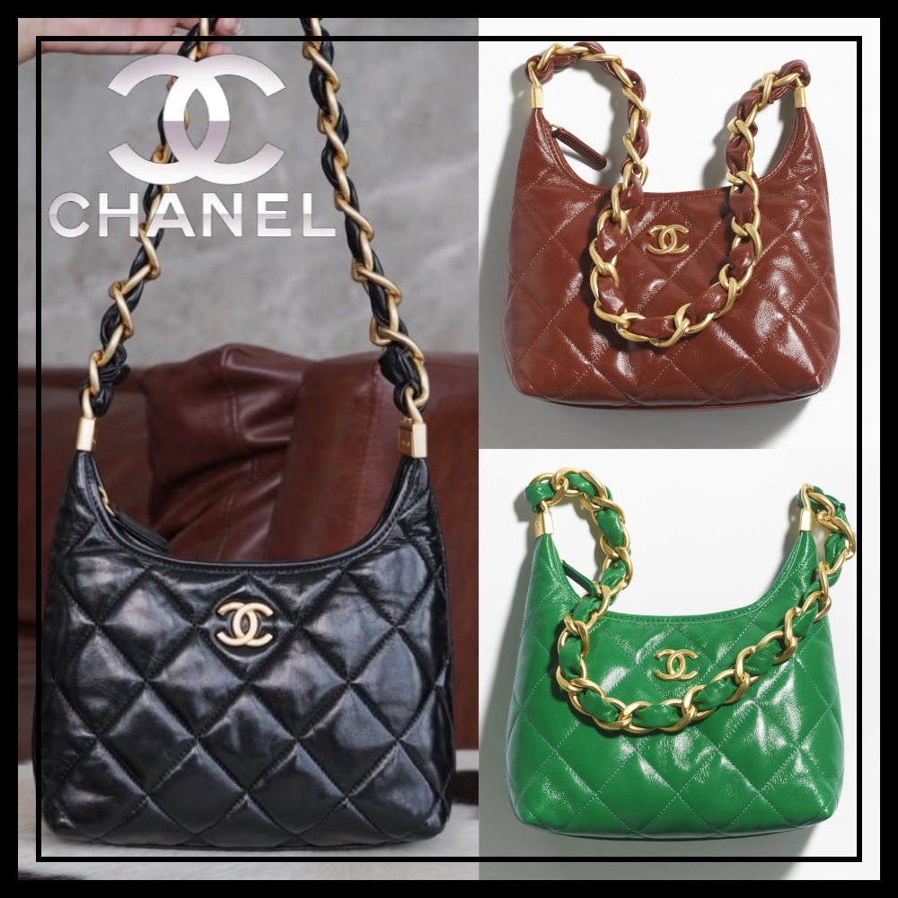 【光沢感が見出す上品さ】CHANEL ホーボーバッグ スモール