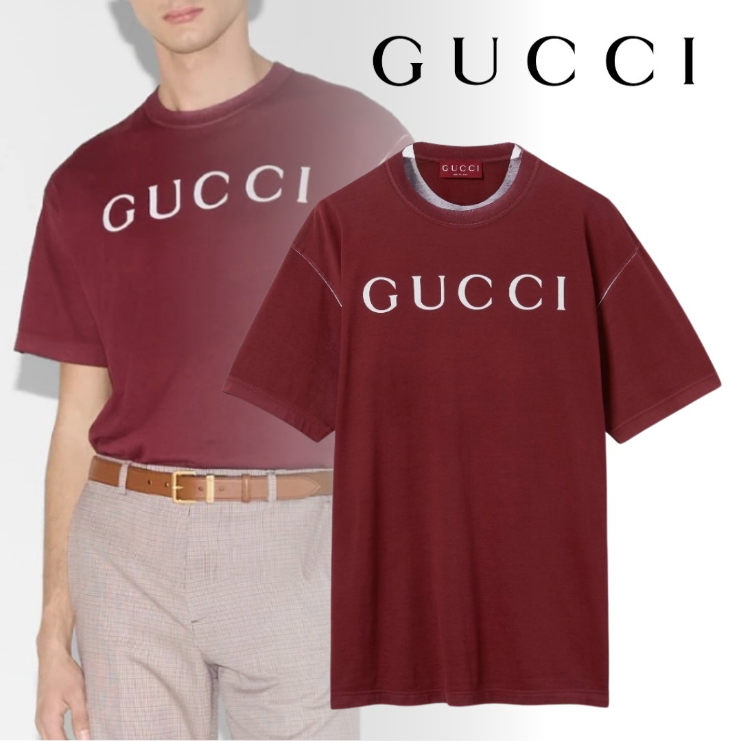 ★GUCCI[グッチ]プリント コットンジャージー Tシャツ★